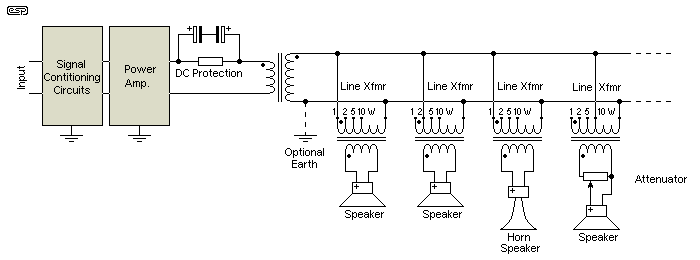 100v speaker wiring