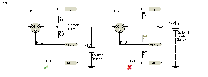 electret condenser microphone polarity