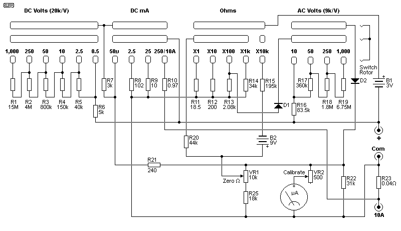 multimeter circuit diagram