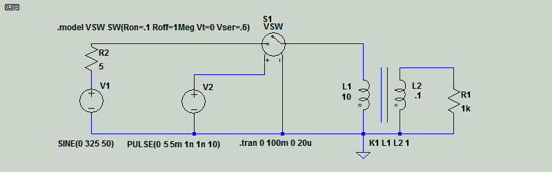 ltspice ac source for mains voltage 120v