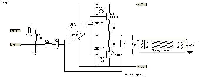 spring reverb circuit