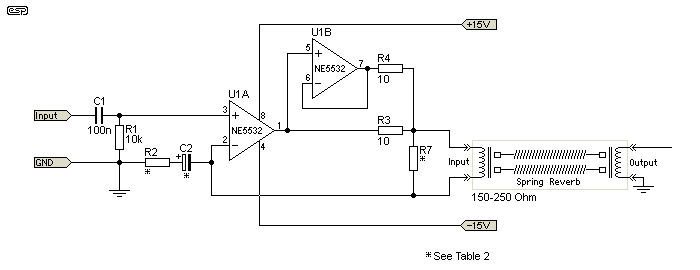 spring reverb circuit