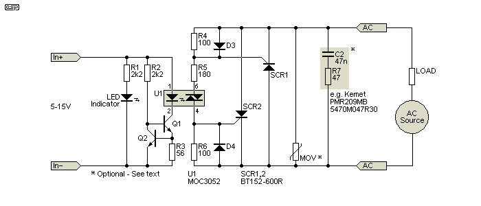solid state relay circuit schematic
