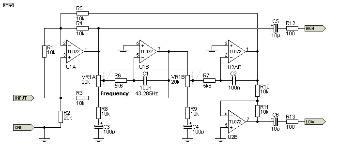 adjustable band pass filter