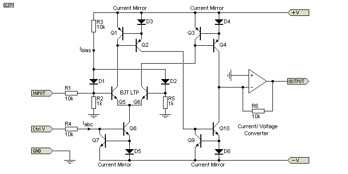 Transistor voltage controlled amplifier