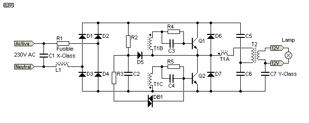 Схема электронного трансформатора osram