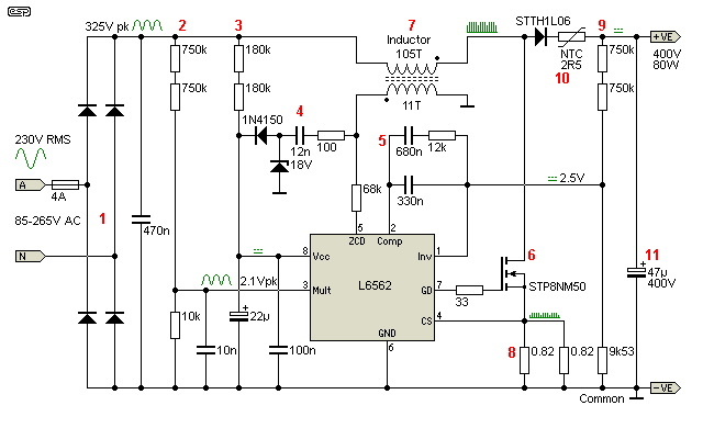 Active Power Factor Correction Circuit Diagram