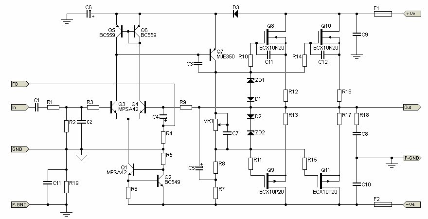 high power audio amplifier circuit