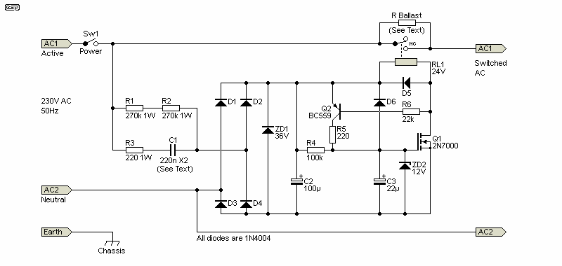 Simple soft start Circuit 220V – Electronics Projects Circuits