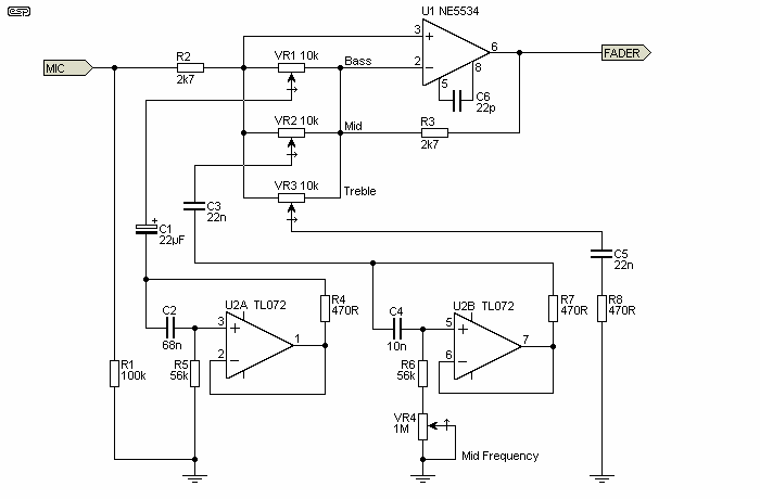 stereo audio mixer circuit