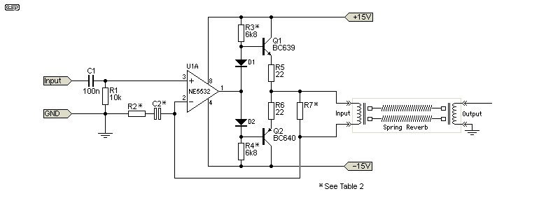 spring reverb circuit