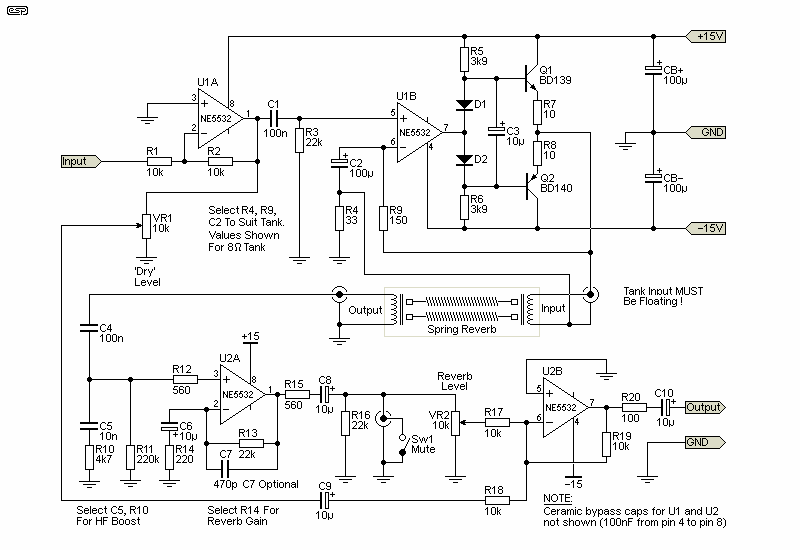 spring reverb circuit